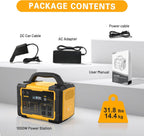 1000W Portable Power Station 1024Wh LiFePO4 for Outdoor & Home