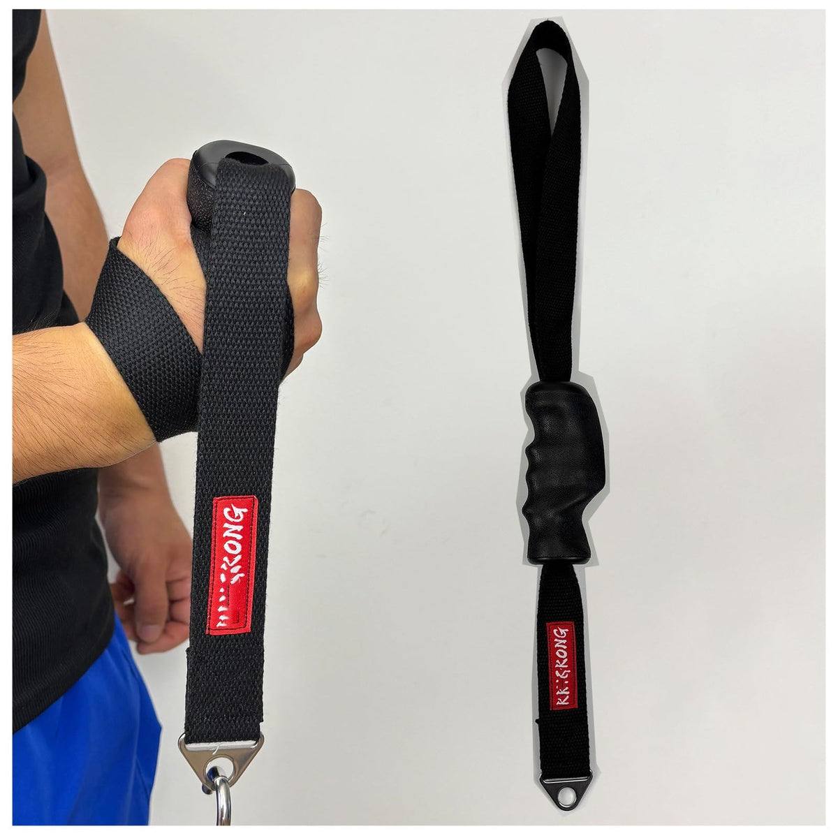 Ergonomic Handle Grip Wrist Pronation Supination Training Strap for Arm Wrestling, Arm Forearm Biceps Workout Tool Bionic Hand Belt for Cable Machine and Free Weight