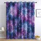 Tie Dye Blackout Curtains & Gifts, Thermal Insulated Room Darkening Grommet Drapes for Bedroom Living Room, Boho Hippie Abstract Window Treatments, 108 Inch Drapes 2 Panel Set