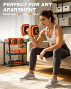 Rendpas 4-in-1 Adjustable Dumbbell Set with Foldable Bench for Home Gym