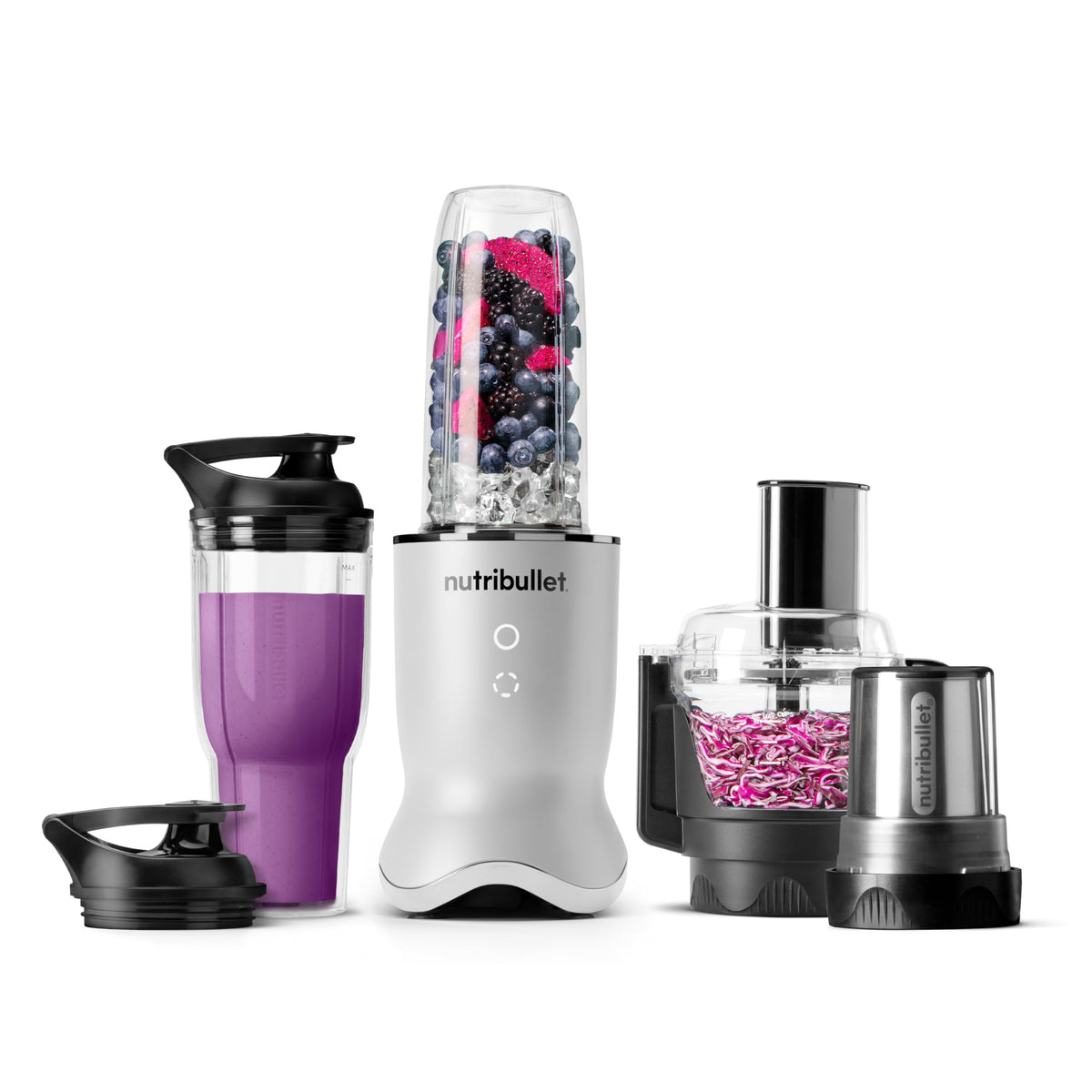 nutribullet Ultra Plus+ 3-1 Compact Kitchen System, 1200W Kitchen System with Blender, Food Processor, and Coffee and Spice Grinder, 32oz and 24oz Blending Cups, 2-Cup Food Processor, Gunmetal Gray