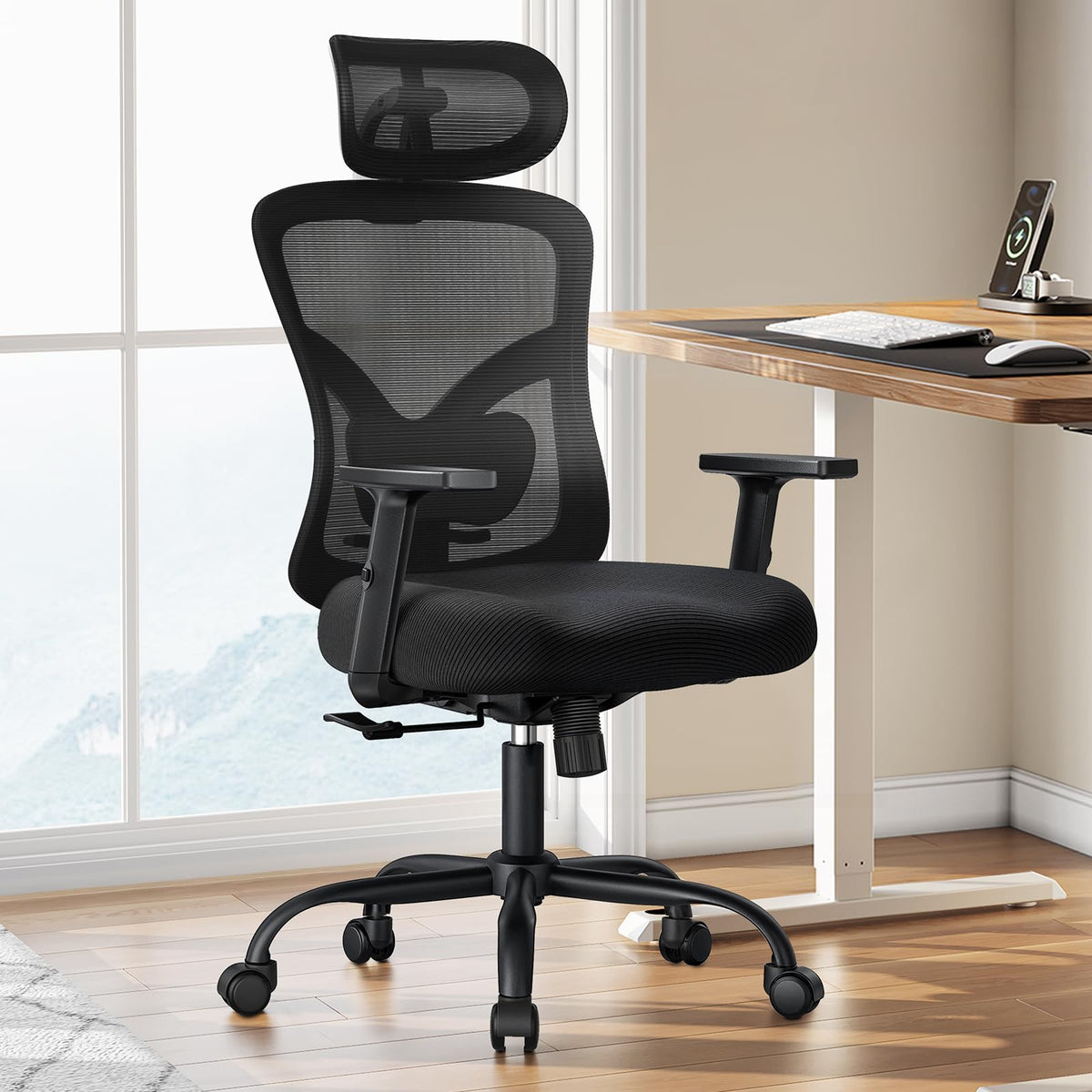 Marsail Ergonomic Office Chair with Lumbar Support and 2D Headrest