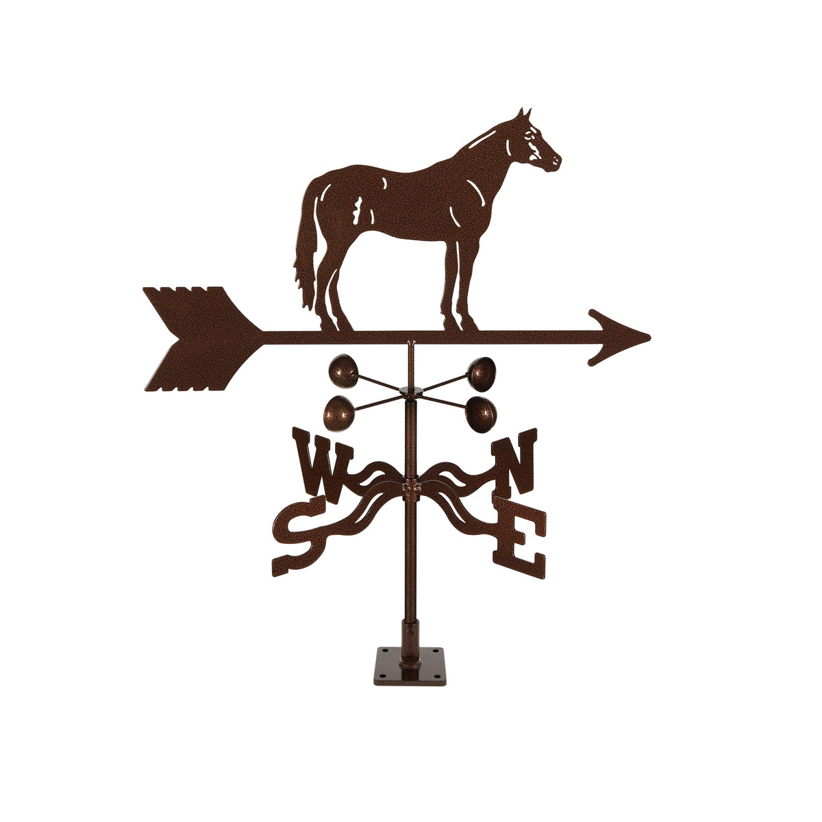 EZ Vane Steel Quarter Horse Weathervane with Wind Cups — Roof Mount
