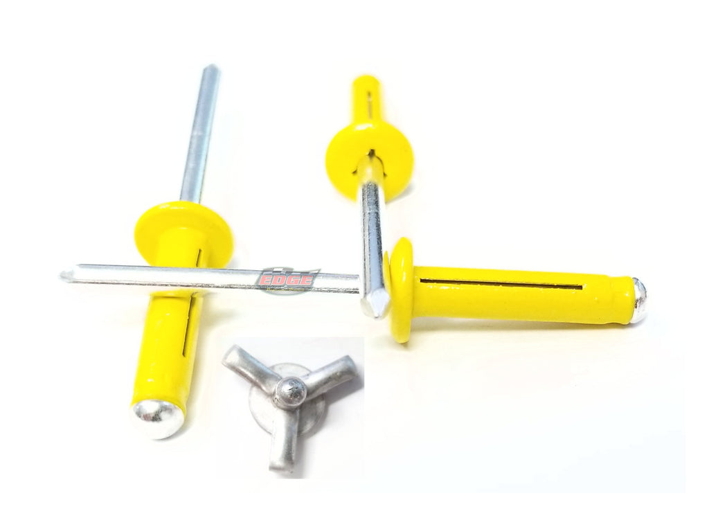 Yellow Exploding Pop Rivets 3/16" Tri-Fold Small Aluminum Head Steel Mandrel .040 - .354 Grip Range Fastener