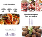 Electric Meat Grinder, Meat Mincer, Sausage Stuffer Maker, Food Grinder with Sausage, 3 Grinder Plates, Stainless Steel for Home Kitchen and Commercial Use