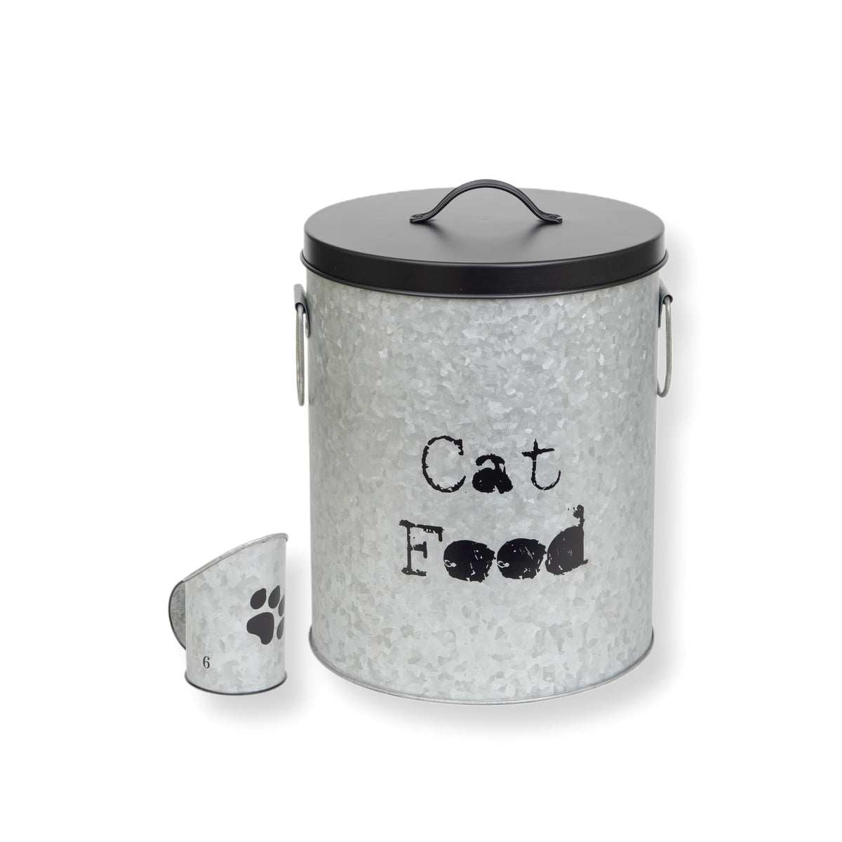 Medium 30lb Cat & Small 20lb Dog Pet Food Storage Canister with Scoop – Durable & Airtight for Freshnesss, Minimalist Design & Recyclable, Medium Metal Container(Combo - Small Dog Bin & Med Cat Bin)