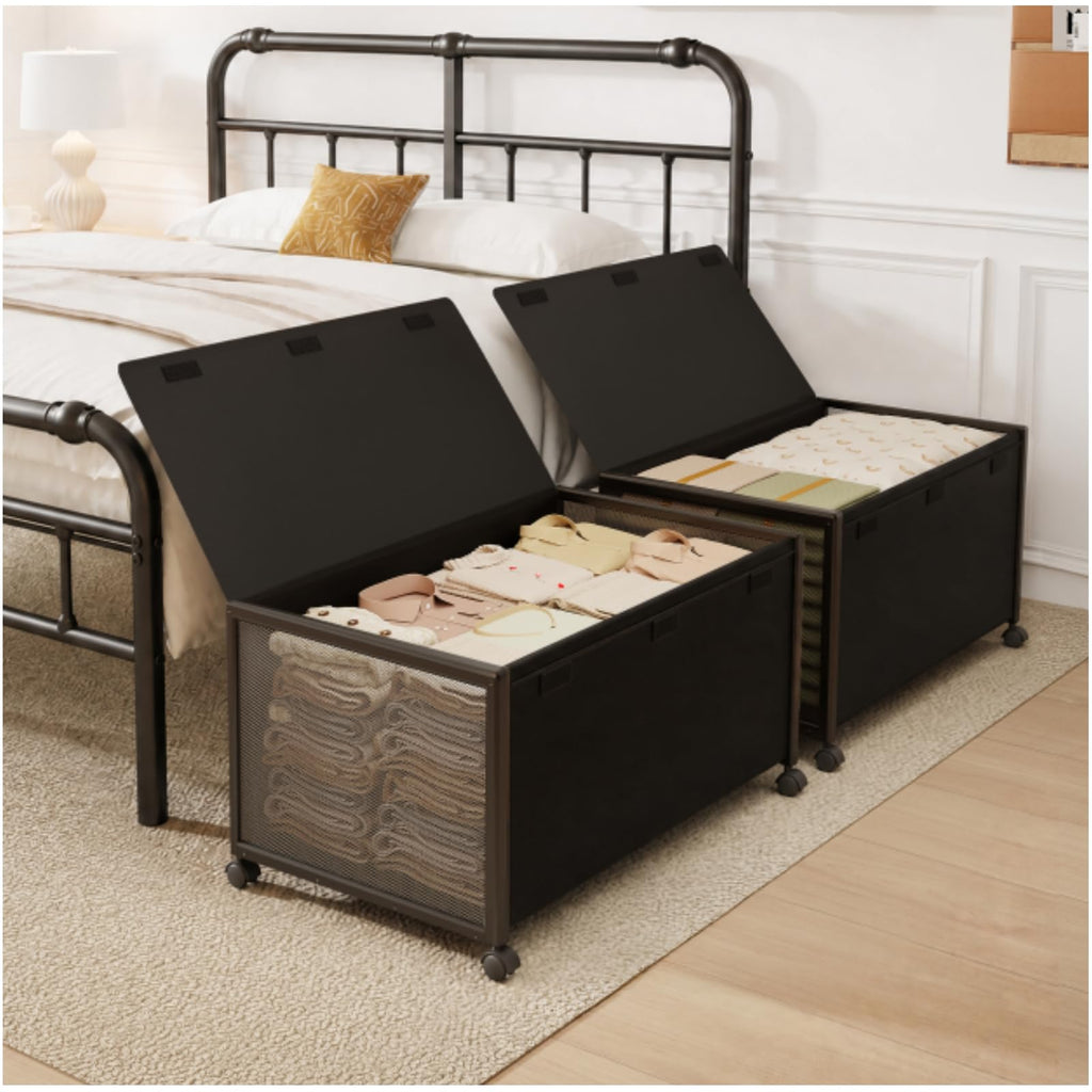 Fokyfok 2Pack Under Bed Storage Containers,16 inch Height,31 inch Long