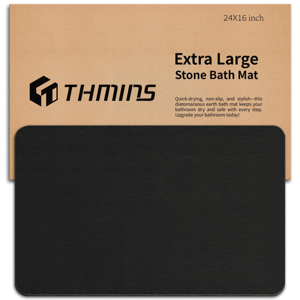 THMINS Extra Large Stone Bath Mat, 36''x24'' Stone Shower Mat