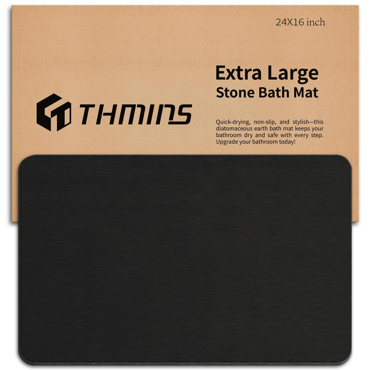 THMINS Extra Large Stone Bath Mat, 36''x24'' Stone Shower Mat