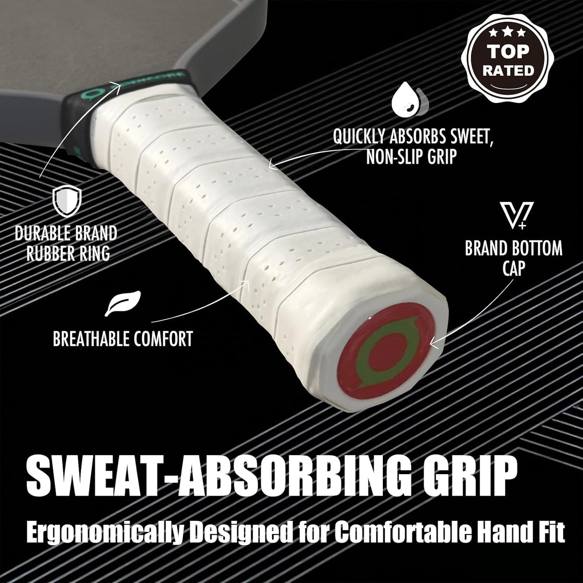 SONICORE Pickleball Paddles Set of 2, Carbon Fiber 16mm, 4 Balls & Bag