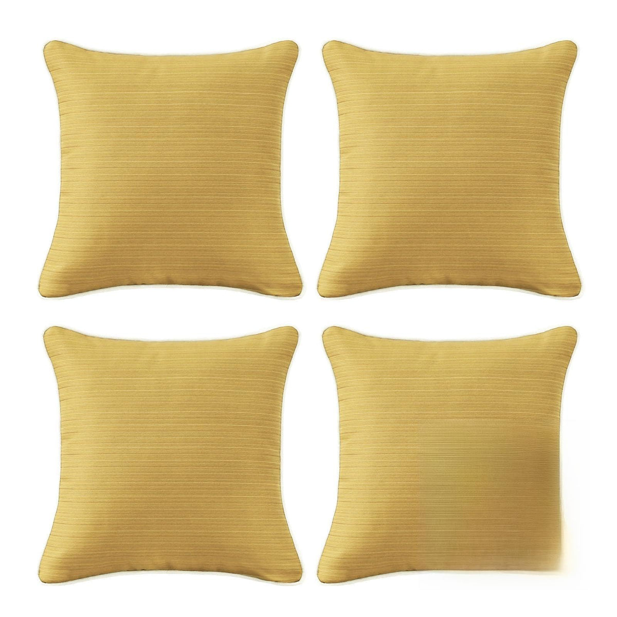 Sunbrella Decorative Outdoor Water Repellent Throw Pillows with Inserts, Set of 4, 18" x18" Pillows for Patio, Backyard, Bed, Couch, and Patio Furniture, Specrtum Pebble