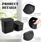 Hoolerry 8 Pieces Storage Bins, 14.2 x 10.2 x 9.5 Inch, Black