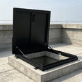 Black Galvanized Roof Hatch, 20x24in(51x61cm) Roof Access Hatch Roof, Attic Skylight Cover Steel Roof Hatch Vent Access Door, with Handle & Gas Shock Strut, for Warehouse Attic Cellar
