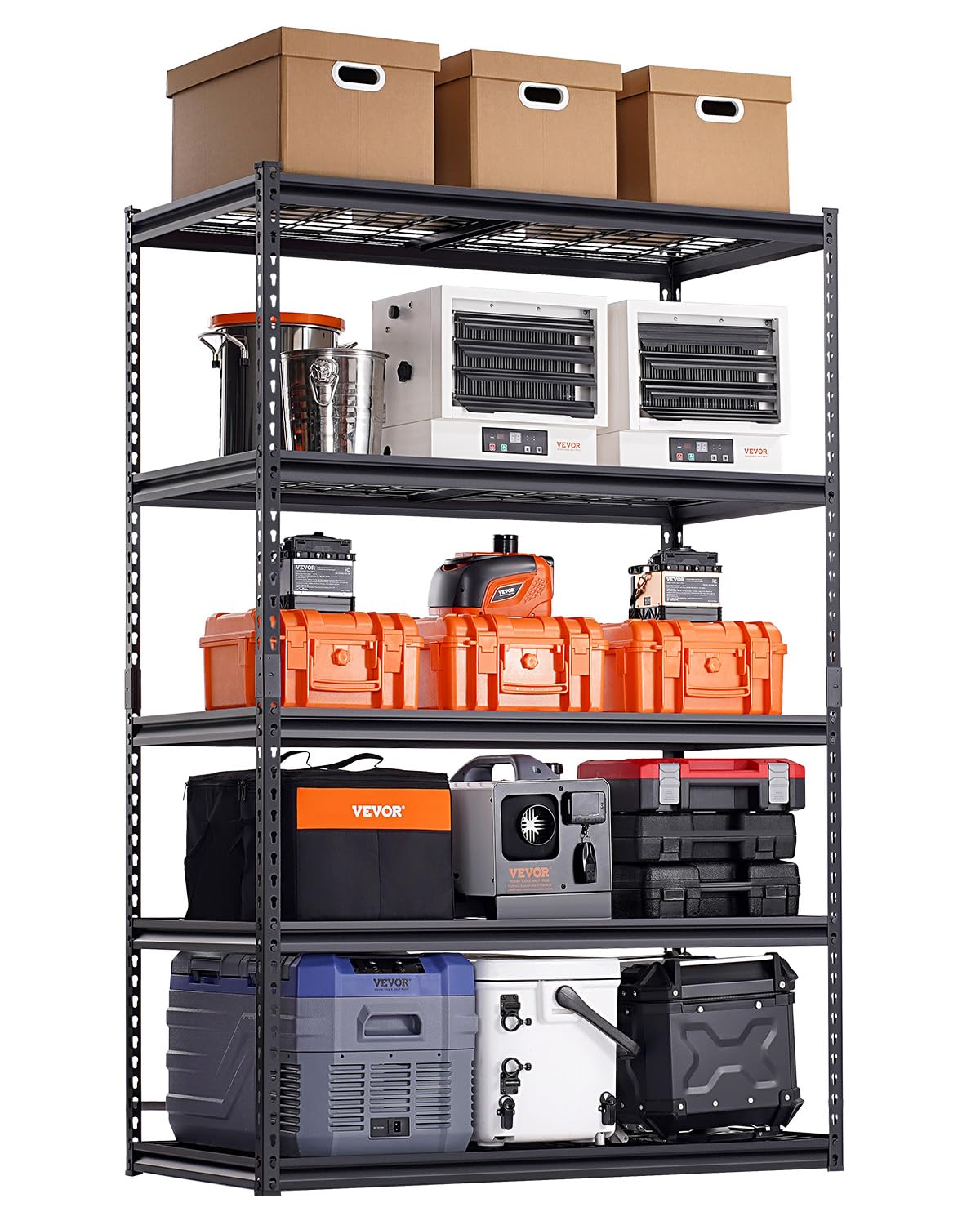VEVOR Storage Shelving Unit 5-Tier Adjustable 2000 lbs Capacity 60"x24"x78"