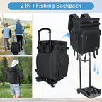 MATEIN Rolling Tackle Box with Cooler, Large Fishing Backpack with Wheels