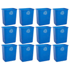 United Solutions 7.7 Gallon Trash Wastebasket, 12 Pack, Black, Under Desk