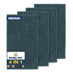 Muddy Mat® 4-Piece Grey Medium 30"X19" AS-SEEN-ON-TV Highly Absorbent Microfiber Door Mat, Bath Mat and Pet Rug, Non Slip Thick Washable, Soft Chenille for Kitchen Bathroom Bedroom Indoor and Outdoor