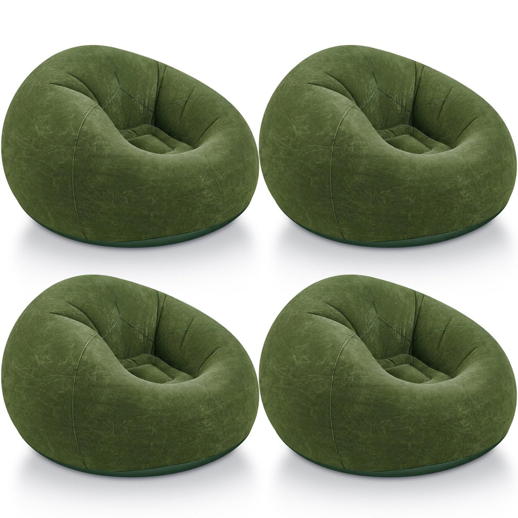 Realspring Inflatable Bean Bag Chairs,Coffee,4 Pcs