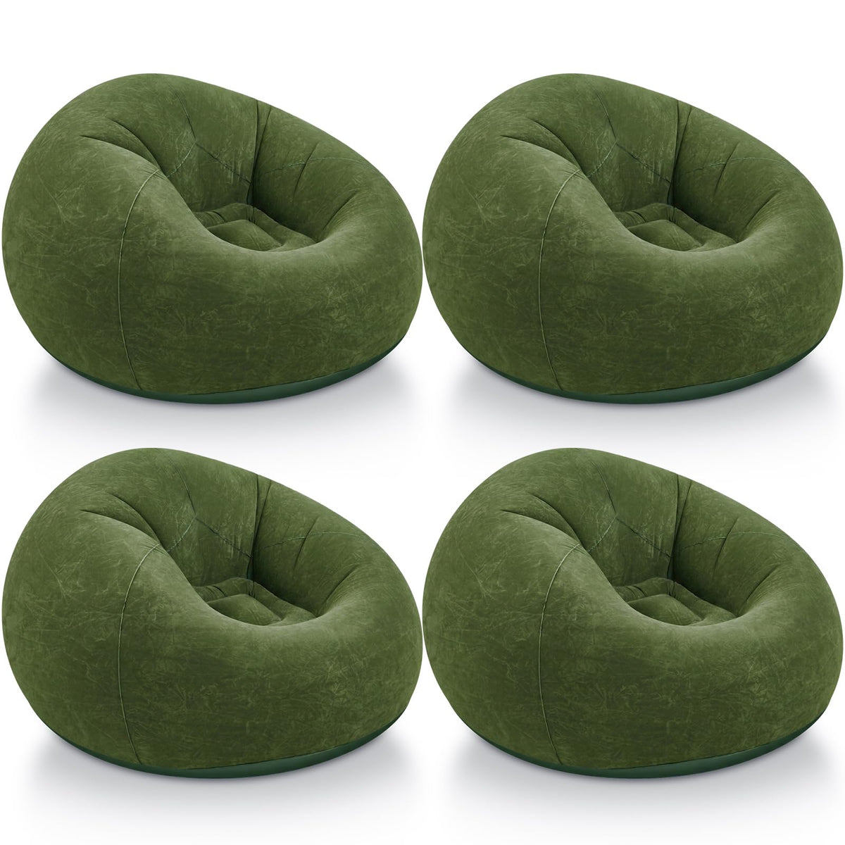Realspring Inflatable Bean Bag Chairs,Coffee,4 Pcs