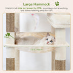 Globlazer 65in Sturdy Cat Tree Tower for Indoor Large Cats, S65, Beige