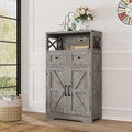 Farmhouse Storage Cabinet with Drawers, Small Kitchen Pantry Cabinet, White
