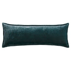 HiEnd Accents Stella Faux Silk Velvet Green Ochre Long Lumbar Pillow