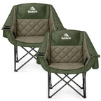 2 Pack Oversized Camping Chairs for Adults, Support 450 lb Each, Black