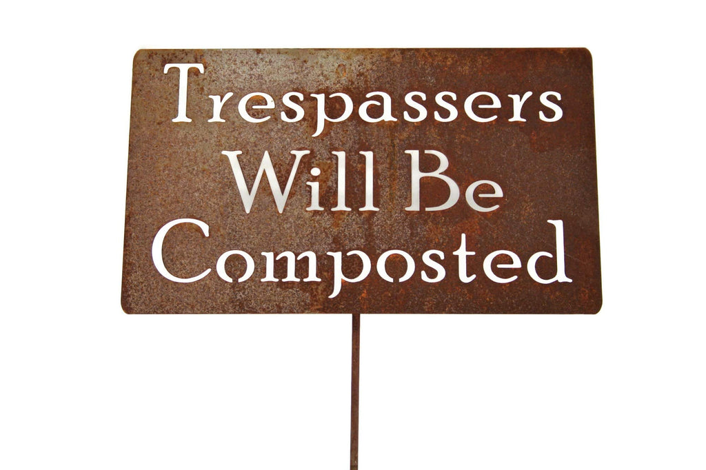 Funny Garden Stake 20 to 33 Inches Tall (No Pesticides Please, XL 33" Tall)