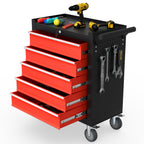 7-Drawer Rolling Tool Chest, Tool Box with 4 Wheels and Drawers, High Capacity Detachable Mobile Tool Storage Cabinet for Garage, Workshop, Mechanics and Repair Room (Black)