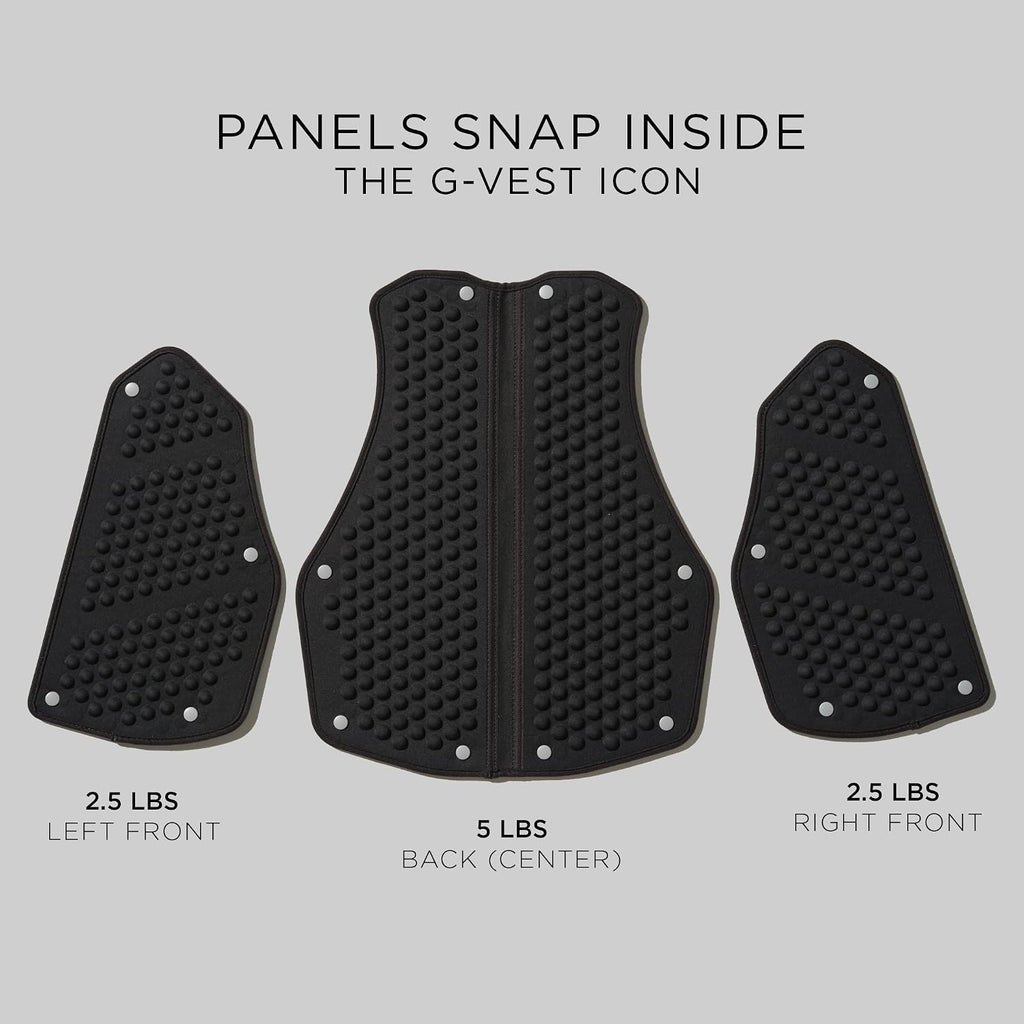 OMORPHO Men's G-Pack Adjustable Weight Inserts – Snap-In Panels for G-Vest Icon | Choose Matching Vest Size (S/M or L/XXL)