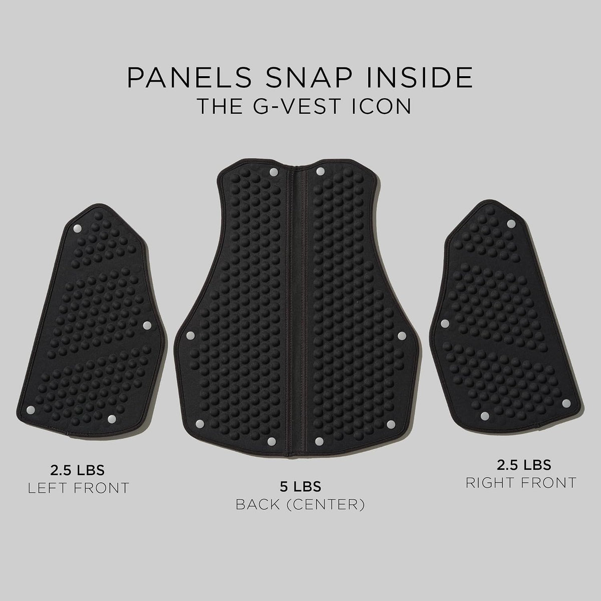 OMORPHO Men's G-Pack Adjustable Weight Inserts – Snap-In Panels for G-Vest Icon | Choose Matching Vest Size (S/M or L/XXL)