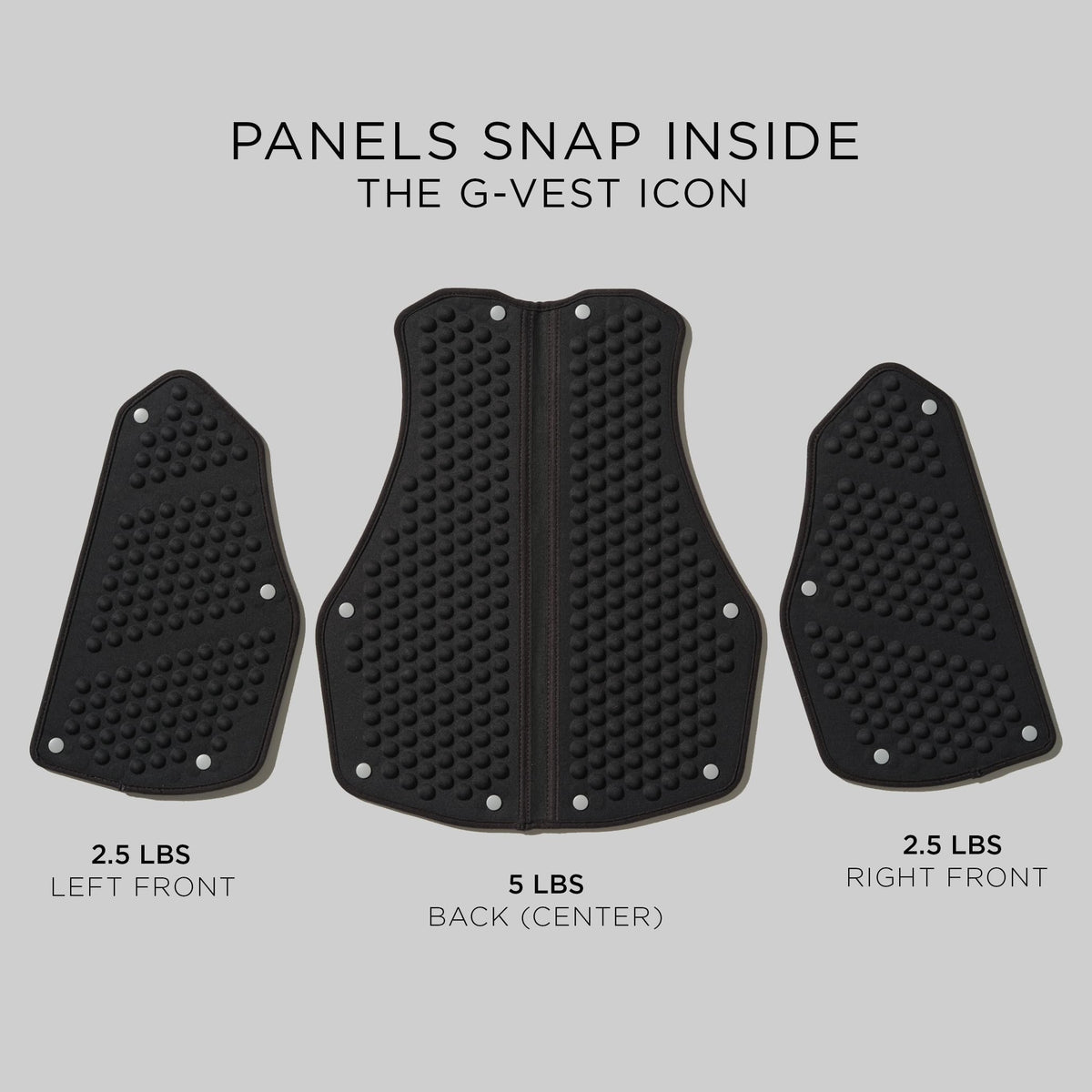 OMORPHO Men's G-Pack Adjustable Weight Inserts – Snap-In Panels for G-Vest Icon | Choose Matching Vest Size (S/M or L/XXL)