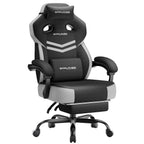 GTPLAYER Big & Tall Gaming Chair, Wide Seat with Footrest, Charcoal