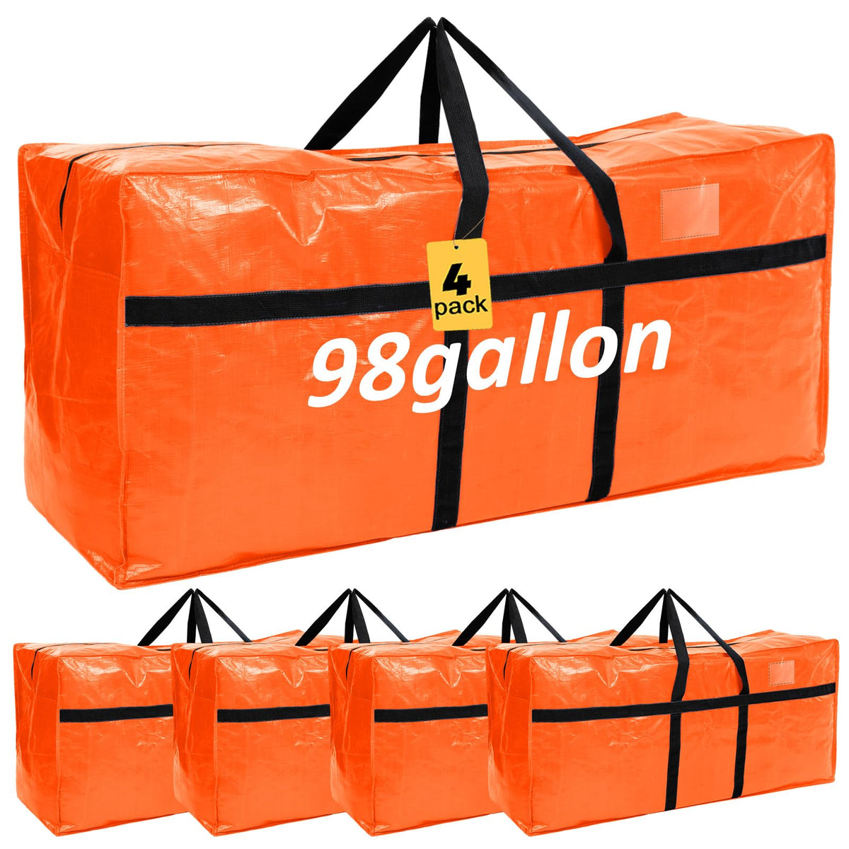 Windyun 4 Pcs 195 Gallon Extra Large Moving Bags XXL Heavy Duty Storage Bag