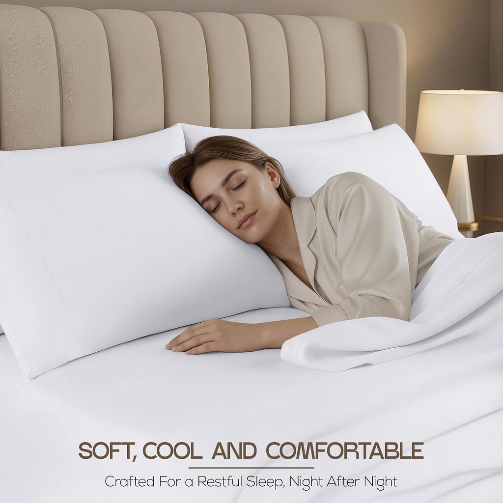 Bulk 8-Pack King Sheet Set, 4pc Set For Hotel, Resort & Motel, White
