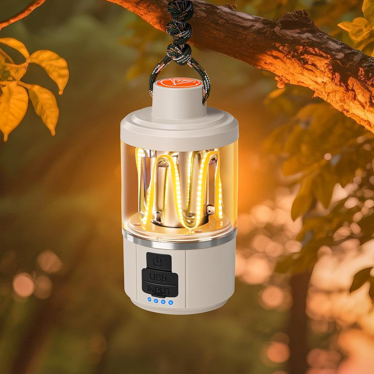 Luvan Camping Lantern Rechargeable, Camping Light with 4 Modes, LED Flashlight, Waterproof, 1500mAh Battery, Flashlight Lantern for Camping, Power Outages, Emergencies, Hurricanes, Hiking