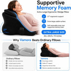 Memory Foam Couples Ergonomic Wedge Pillow Extra Large 27°