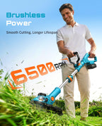 SEESII 13" String Trimmer Electric Weed Wacker with 2x4000mAh Batteries