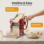 Commercial Manual Dough Roller Sheeter, Noodle Pasta Dumpling Maker Machine W/0.12in Cutterhead,Noodle Thickness 0.5-5mm For Commercial Home Use