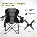 ALPHA CAMP Oversized Fully Padded Camping Chairs with Lumbar Support