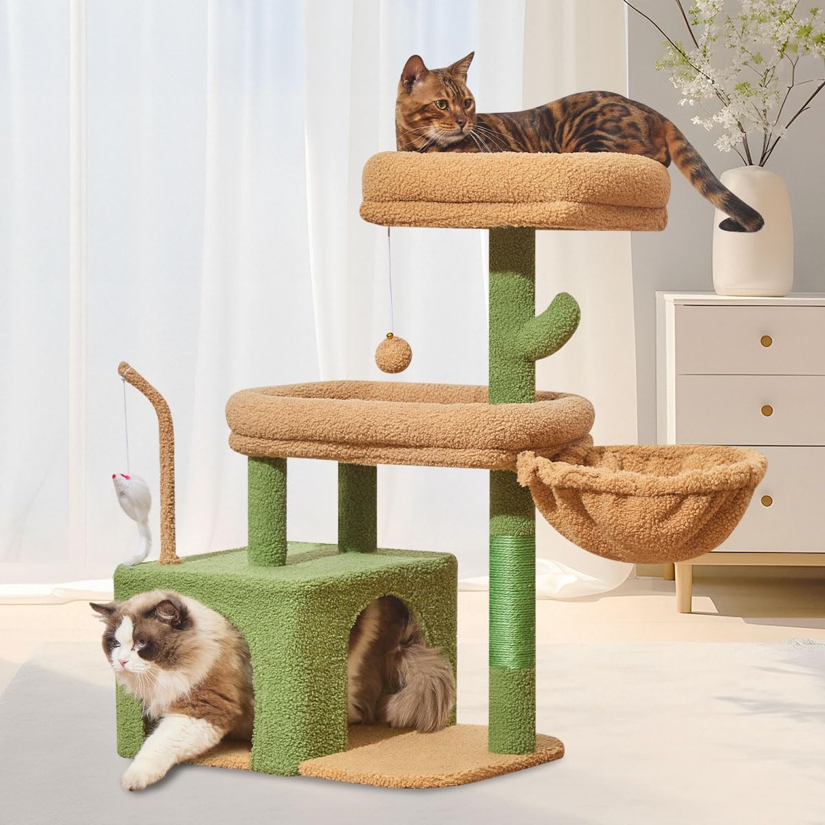 Taoqimiao 79in Cat Tree, Tall Large Cat Tower for Indoor Adult Cats S10G