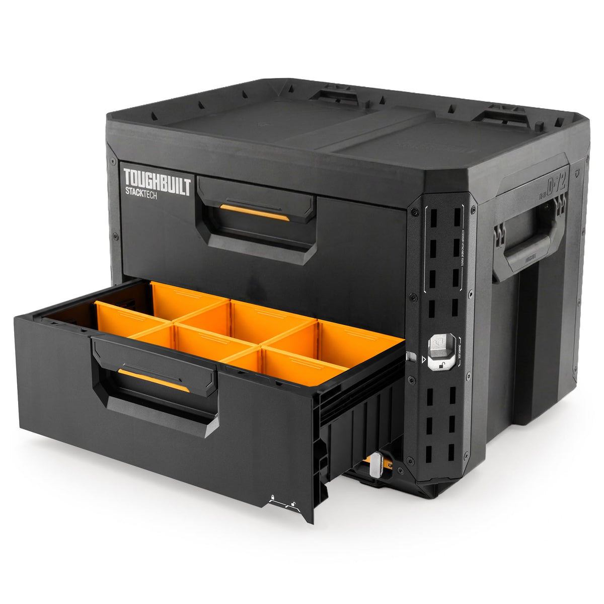 ToughBuilt StackTech 2 Drawer Rolling Locking Tool Box, 240 lb Capacity