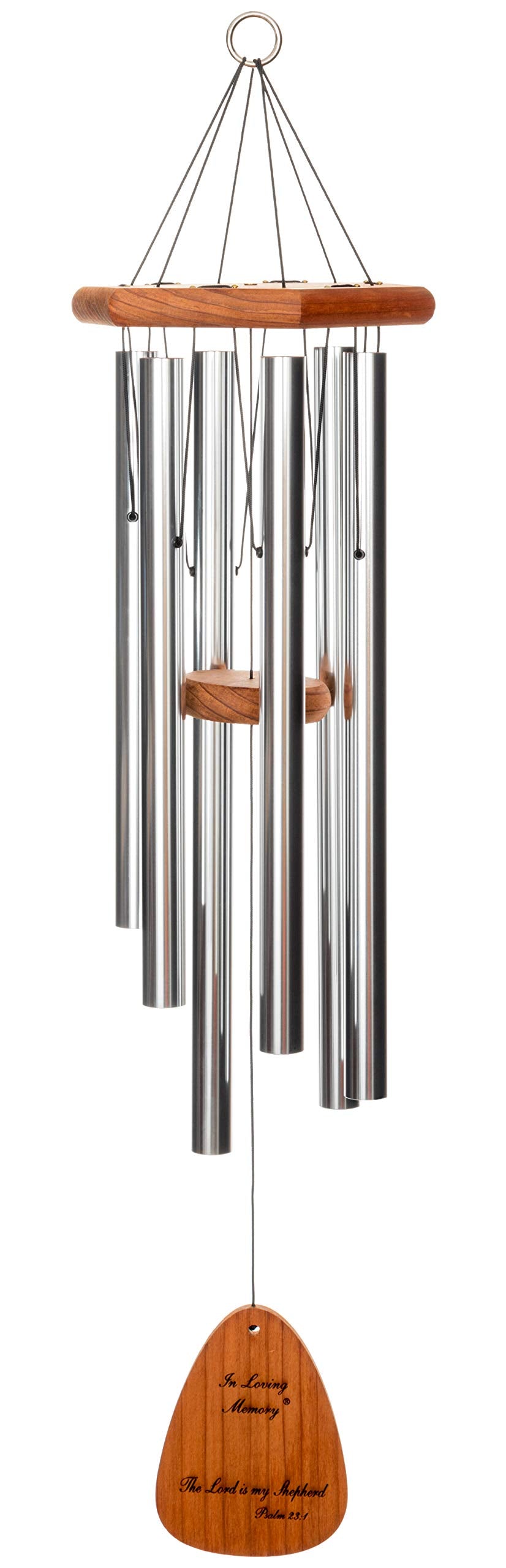 In Loving Memory 35-inch Windchime, Silver w/The Lord is My Shepherd…