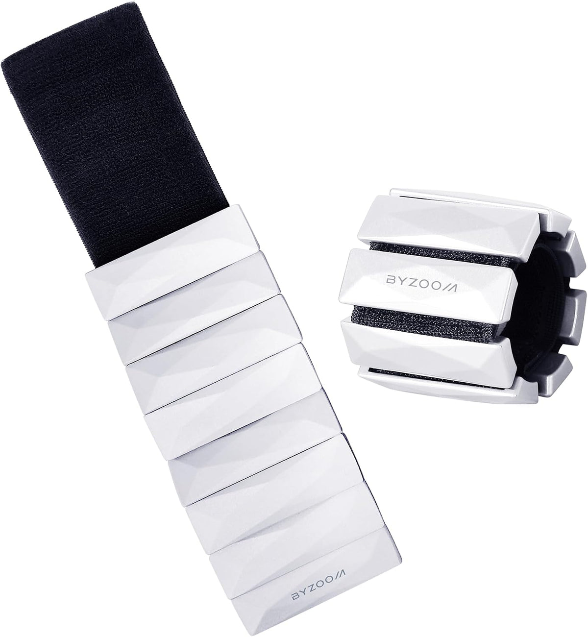 Byzoom Fitness Premium Zinc Alloy Wrist & Ankle Weights Weighted Bracelet 1.1LB / 2.2LB / 4.4LB Set of 2, Refined Resistance for Pilates, Yoga, and Sculpting, White or Black