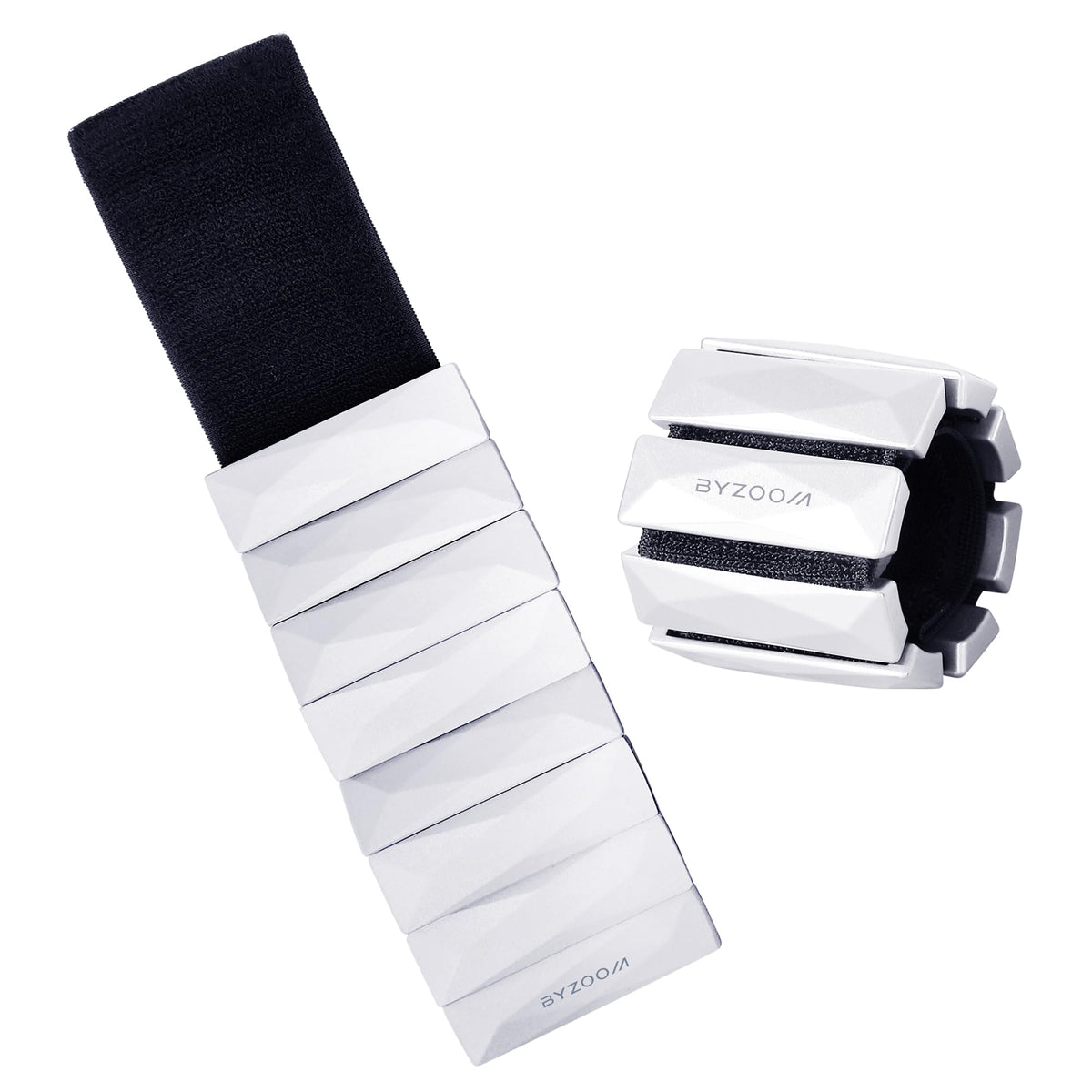 Byzoom Fitness Premium Zinc Alloy Wrist & Ankle Weights Weighted Bracelet 1.1LB / 2.2LB / 4.4LB Set of 2, Refined Resistance for Pilates, Yoga, and Sculpting, White or Black
