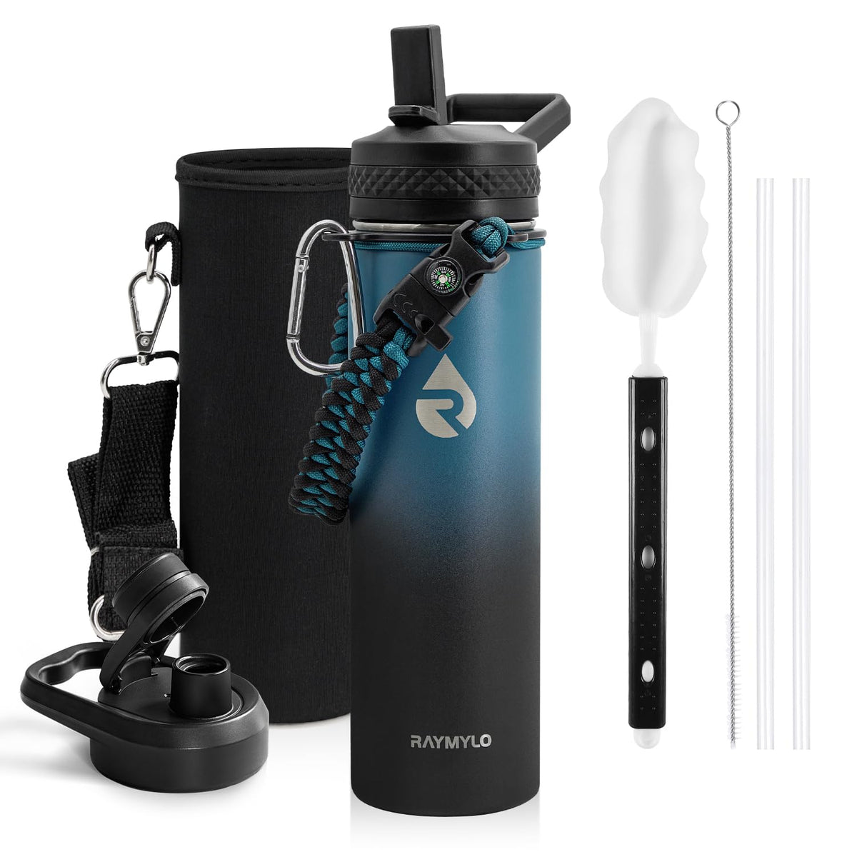 RAYMYLO Insulated Water Bottle 40 oz, Triple Wall Vacuum Stainless Steel