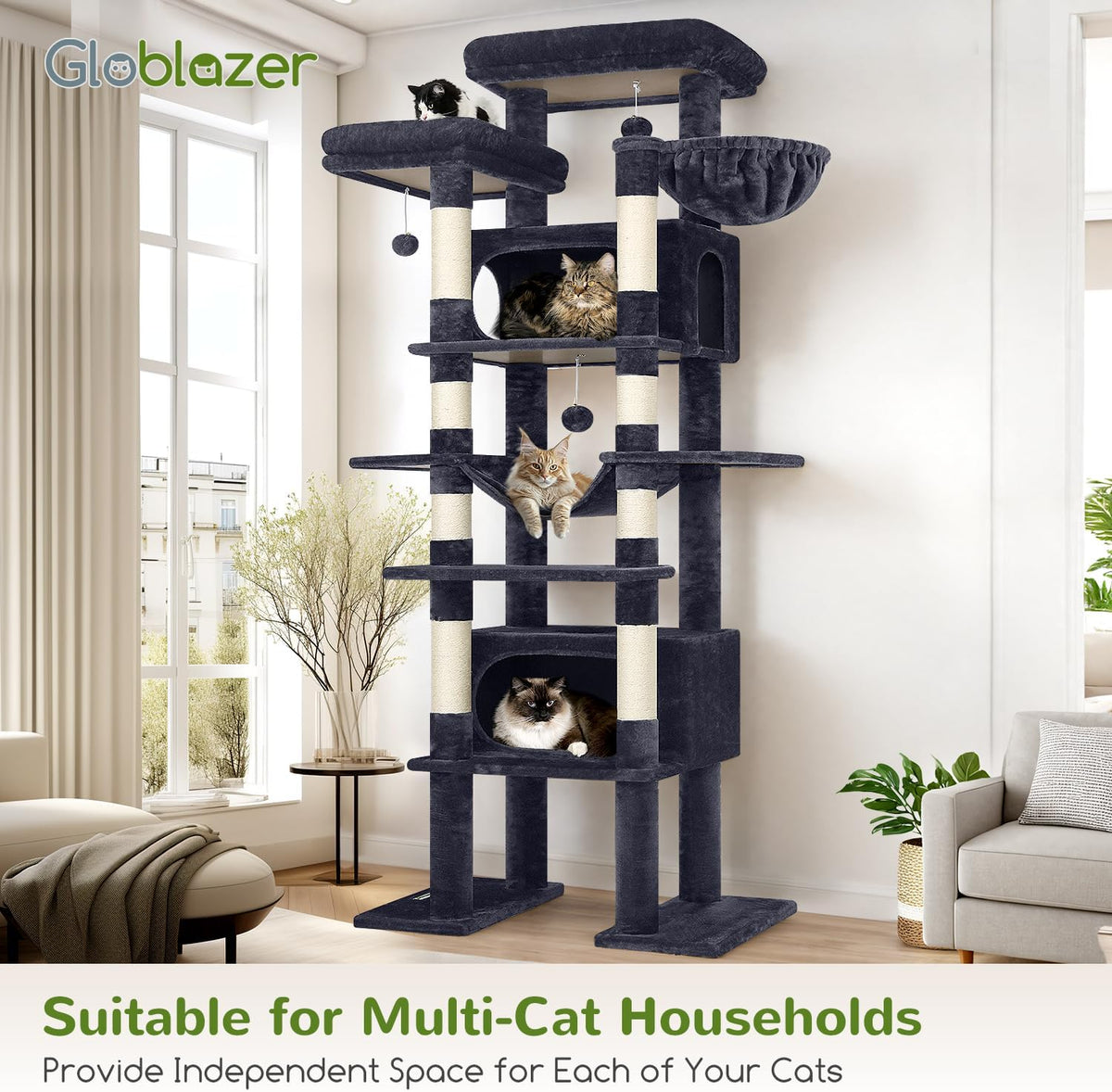 Globlazer Giant Tall Heavy Duty Cat Tower for Indoor Large Cats, F83B