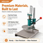 7.9 Inch Manual Pizza Dough Press Machine, Adjustable Stainless Steel Pizza Pastry Press for Pie Crusts, Bread Molds, Meatloaf, Soft Rolls, Household & Commercial