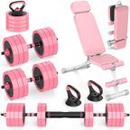 Rendpas 4-in-1 Adjustable Dumbbell Set with Foldable Bench for Home Gym
