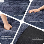 Memory Foam Bean Bag Chairs with Filler Faux (Dark Grey)